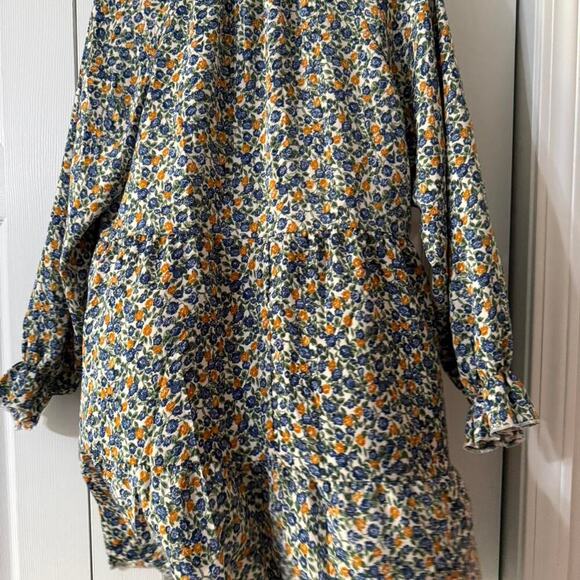 Blue and yellow floral Women's Dress Size Large - Picture 4 of 4